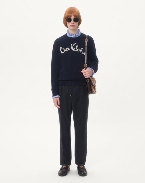 Valentino - Wool Pants - Dark Blue - Man - Man Ready To Wear Sale