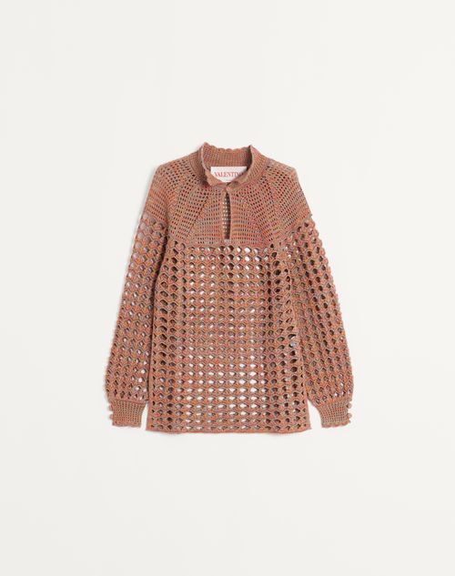 Valentino - Cotton And Mouline Linen Sweater - Ochre - Man - Knitwear