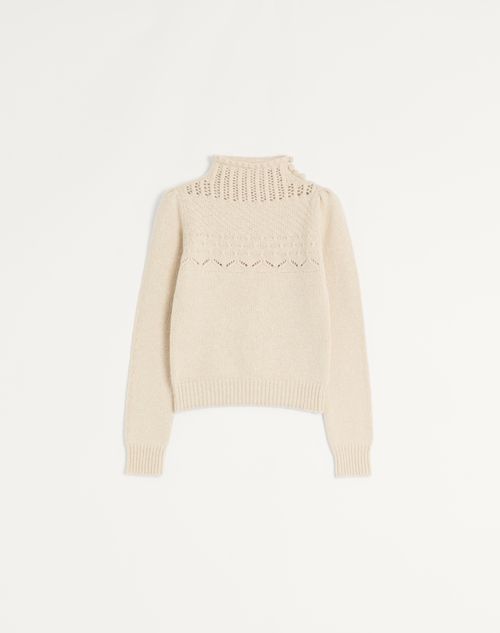 Valentino - Wool Cashmere Sweater - Birch - Woman - Knitwear