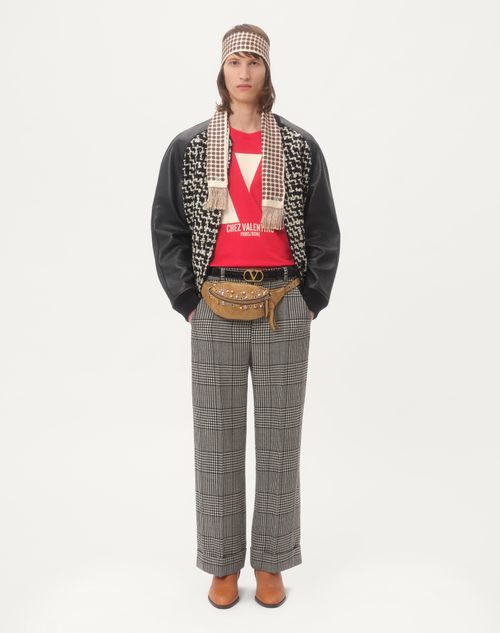 Valentino - Cotton T-shirt With Chez Valentino Print - Red - Man - Shelf - Mrtw - Logos & Collection - W1