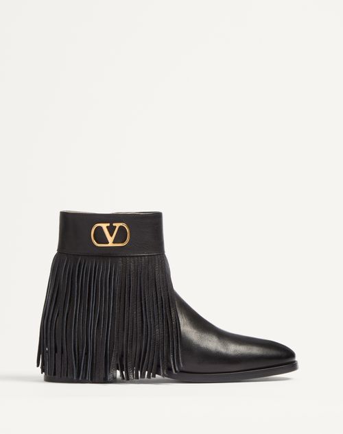Valentino Garavani - Pat Buffalo Ankle Boot - Black - Man - Shelf - M Shoes - Boots