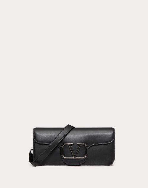 Valentino Garavani - Valentino Garavani Locò Crossbody Calfskin Bag - Black - Man - Shoulder Bags