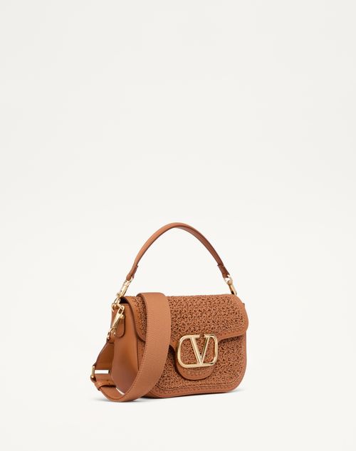 Valentino Garavani - Valentino Garavani Alltime Woven Leather Shoulder Bag - Almond - Woman - Valentino Garavani Alltime