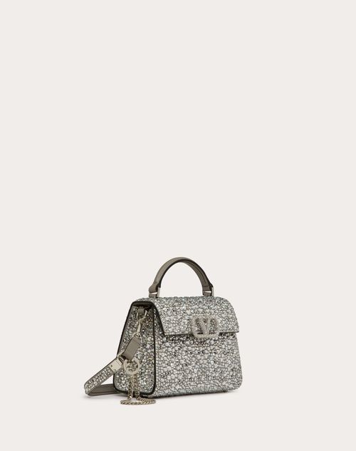 Valentino Garavani - Bolso De Mano Mini Vsling Con Bordado Brillante - Cristal - Mujer - Bolsos Con Asa Superior