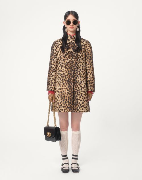 Valentino - Jaguar Spots Printed Wool Cloth Coat - Animal Print - Woman - Coats And Outerwear