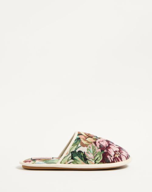 Valentino Garavani - Ta Chambre Slide In Voyage Imaginaire Fabric - Multicolour/ivory - Man - Shoes
