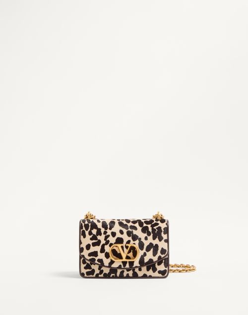 Valentino Garavani - Valentino Garavani Vain Small Shoulder Bag In Pony Effect Calfskin With Animalier Print - Natural/brown - Woman - Shoulder Bags