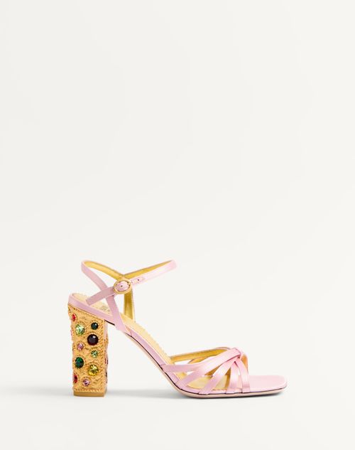 Valentino Garavani - Preshoes Satin Sandal With Crystals 90mm - Rose Couture/multicolour - Woman - Sandals