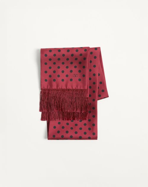 Valentino Garavani - Plusdepois Silk Bandeau Scarf With Fringe - Red/black - Man - Soft Accessories