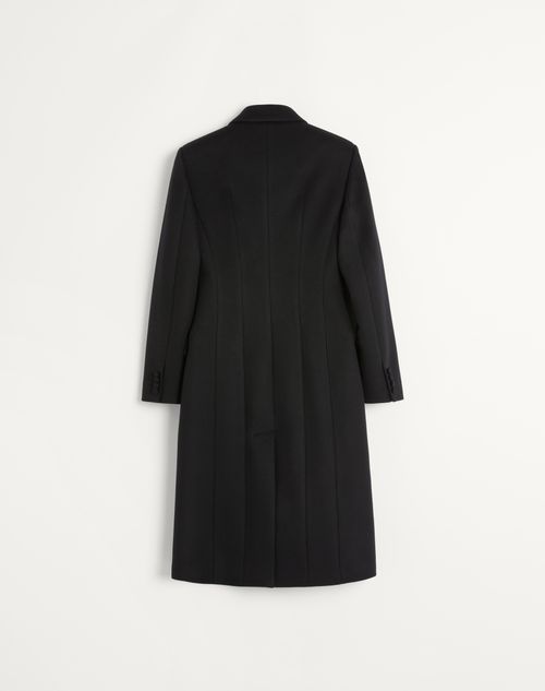 Valentino - Compact Drap Coat - Black - Woman - Coats And Outerwear