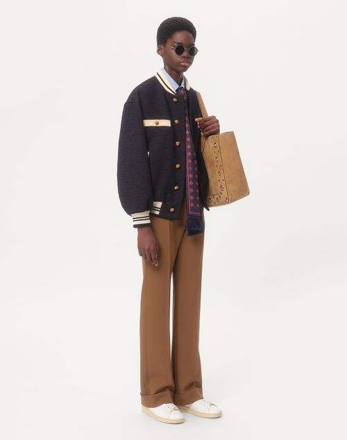 Valentino - Nylon Cuffed Gabardine Trousers - Nut - Man - Apparel