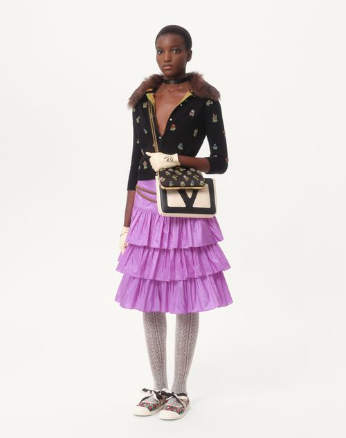 Valentino - Ruffled Taffeta Skirt - Amethyst - Woman - Skirts
