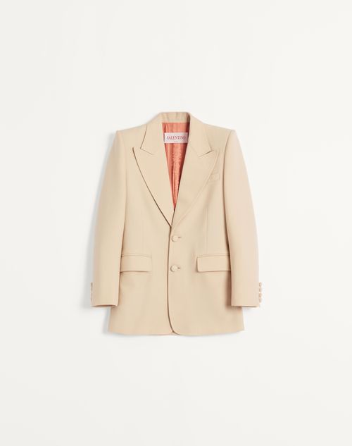 Valentino - Single-breasted Wool Gabardine Jacket - Butter - Man - Coats And Blazers