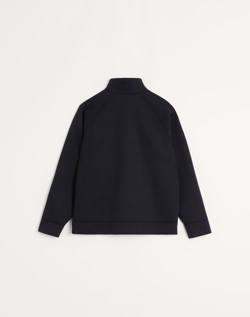 Valentino - Valentino Neoprene Sweatshirt With Vlogo - Indigo - Man - Man Ready To Wear Sale