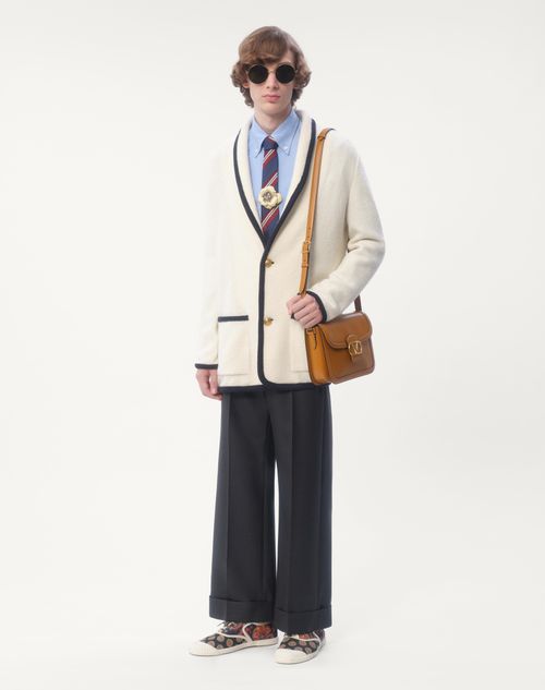 Valentino - Wool Gabardine Trousers With Turn-ups - Anthracite - Man - Shelf - Mrtw - Collection - W2
