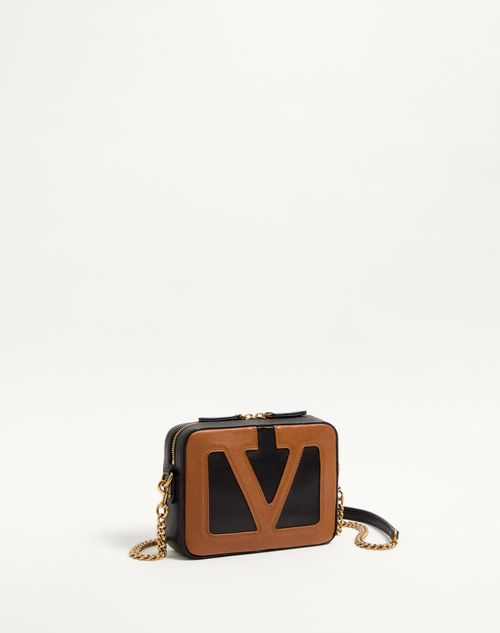 Valentino Garavani - Valentino Garavani Viva Superstar Nappa Leather Crossbody Bag - Black/spice - Man - Shoulder Bags
