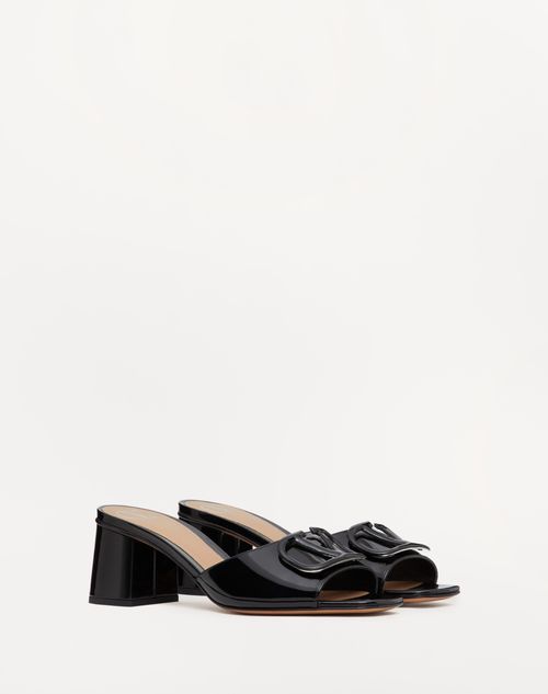 Valentino Garavani - Vlogo Signature Patent Leather Slide Sandal 60mm - Black - Woman - Sandals