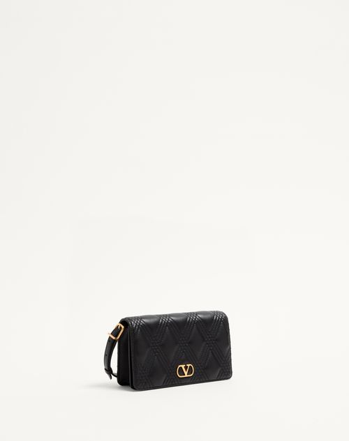 Valentino Garavani - Petit Sac Porté Épaule Valentino Garavani Quiltie 67 En Cuir Nappa Matelassé - Noir - Femme - Pochettes
