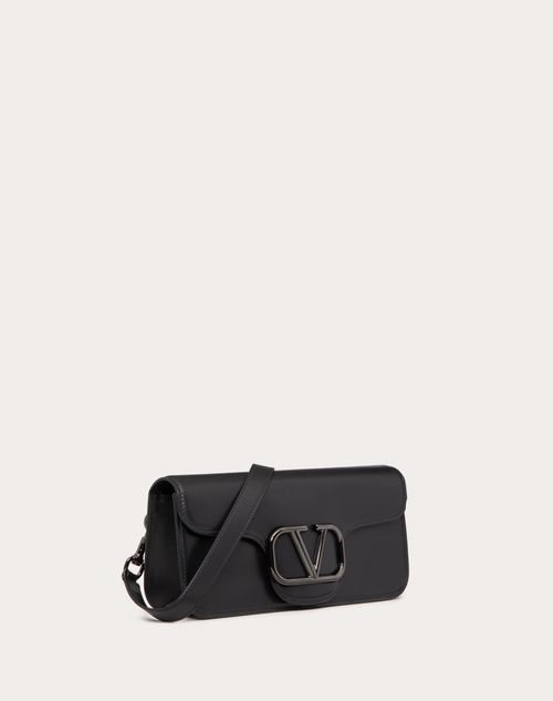 Valentino Garavani - Valentino Garavani Locò Crossbody Calfskin Bag - Black - Man - Shoulder Bags
