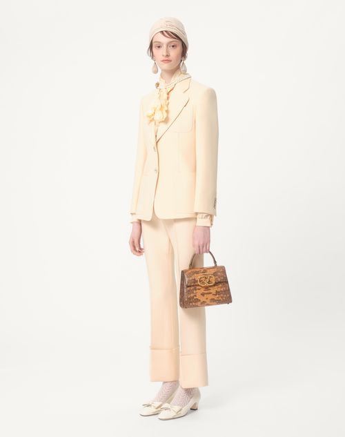 Valentino - Crepe Couture Pants - Birch - Woman - Pants And Shorts