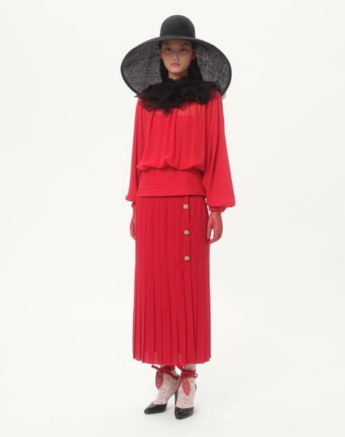 Valentino - Georgette Midi Skirt - Paris - Woman - Skirts