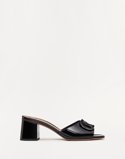 Valentino Garavani - Vlogo Signature Patent Leather Slide Sandal 60mm - Black - Woman - Sandals