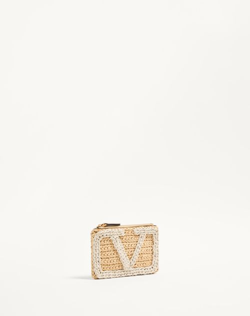 Valentino Garavani - Bolso Tipo Sobre Valentino Garavani Viva Superstar De Rafia Sintética - Natural/manteca - Mujer - Wallets & Cardcases - Accessories