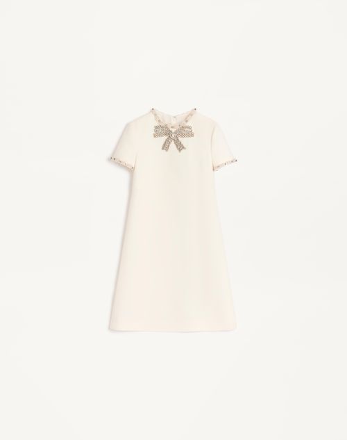 Valentino - Embroidered Crepe Couture Short Dress - Ivory - Woman - Shelf - Wrtw - Cherryfic, Betulla, Pastel Ribbon Tweed W1
