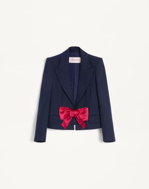 Valentino - Viscose Jacket With Bow - Provence Blue - Woman - Shelf - Wrtw Ss25 Rnw - W1 (suiting)