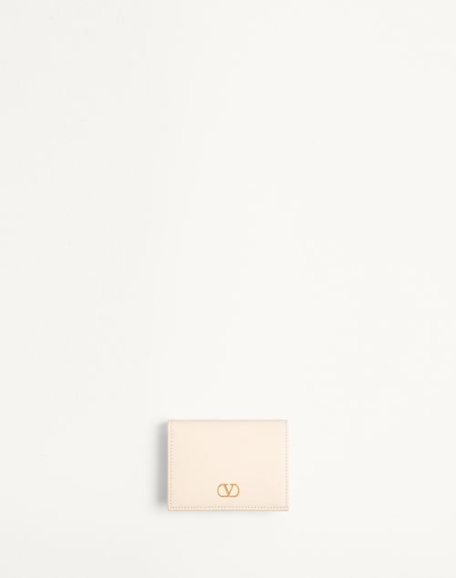 Valentino Garavani - Vlogo Signature Grainy Calfskin Wallet - Light Ivory - Woman - Wallets And Small Leather Goods
