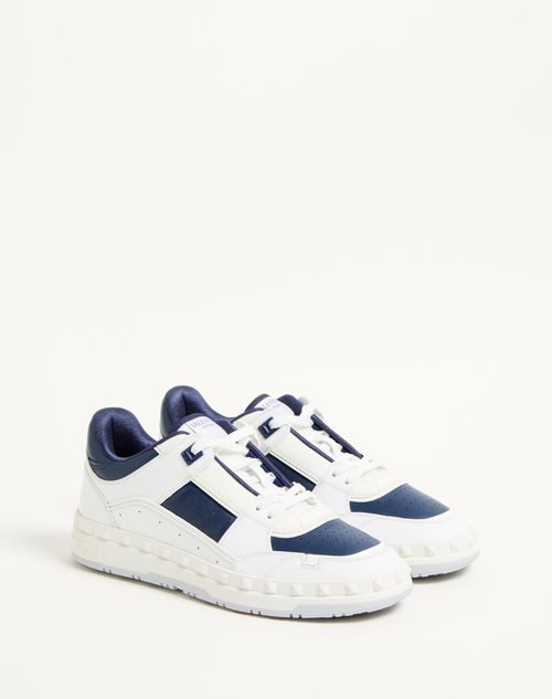 Valentino Garavani - Baskets Basses Freedots En Cuir De Veau - Blanc/worker - Homme - Baskets