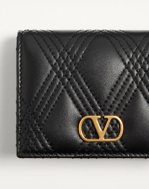 Valentino Garavani - Valentino Garavani Quiltie 67 Wallet In Quilted Nappa Leather - Black - Woman - Wallets And Small Leather Goods