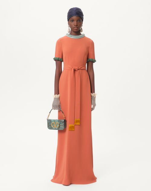 Valentino Garavani - Valentino Garavani Locò Small Shoulder Bag In Tejus With Jewel Logo - Ice Green/erinite - Woman - Shoulder Bags