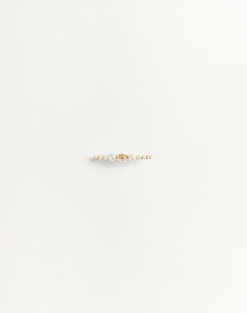 Valentino Garavani - Vlogo Signature Metal And Pearl Tie Clip - Gold/cream - Man - Soft Accessories