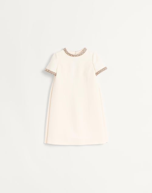 Valentino - Embroidered Crepe Couture Short Dress - Ivory/multicolor - Woman - Ready To Wear